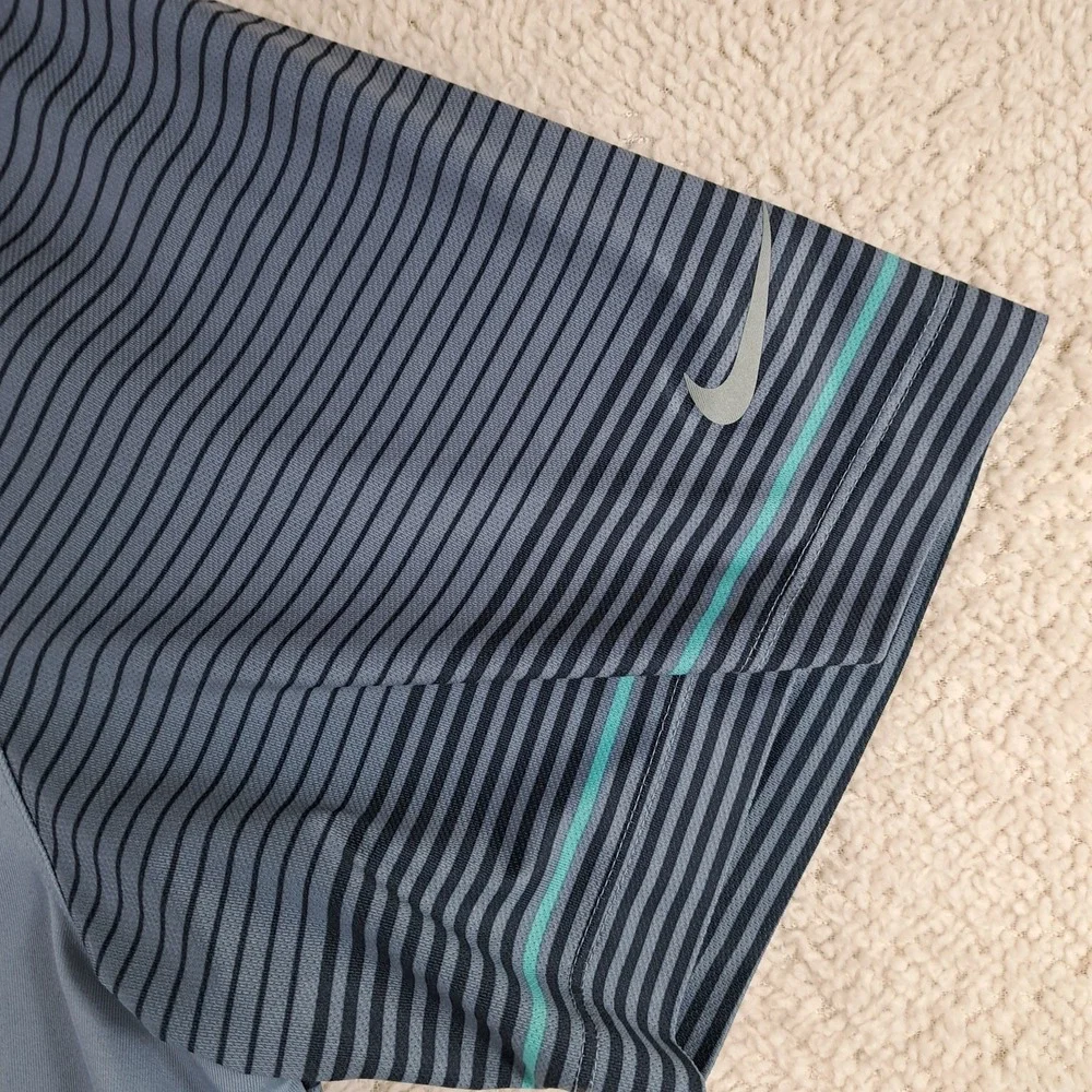 Nike Golf Tour‎ Performance Dri-Fit Polo Shirt Men's XXL Blue Gray Striped Short